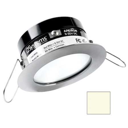 I2Systems i2Systems Apeiron PRO A503 - 3W Spring Mount Light - Round - Neutral White - Brushed Nickel Finish A503-41BBD